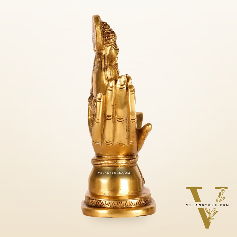 Brass Superfine Ganesha and Lakshmi Seated 5"