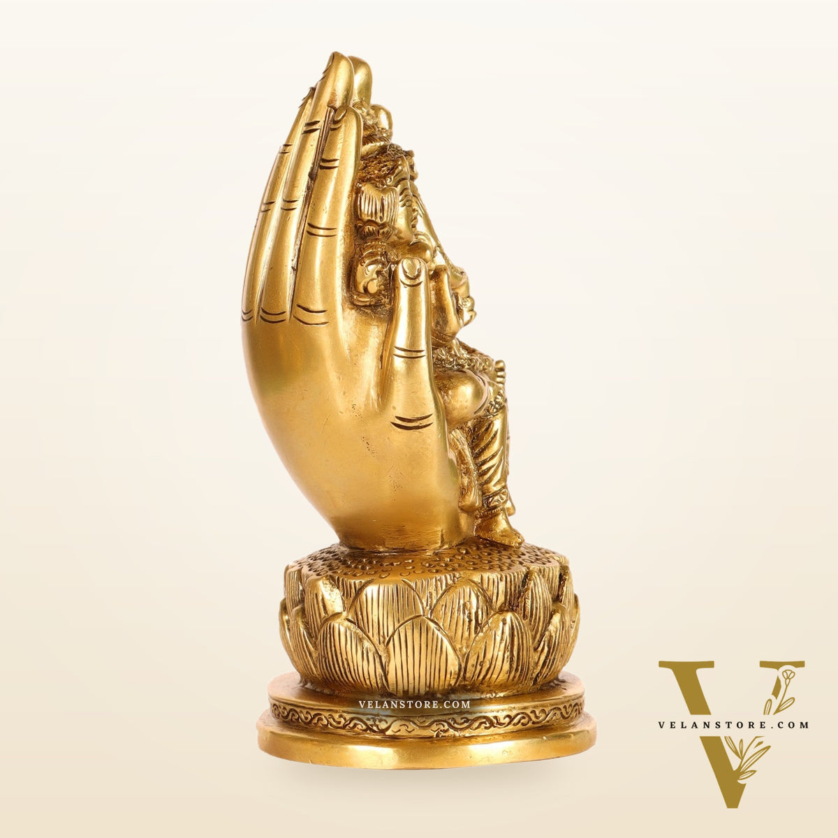 Brass Superfine Ganesha and Lakshmi Seated 6.5"