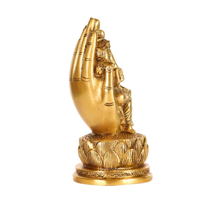 Brass Superfine Ganesha and Lakshmi Seated 6.5"