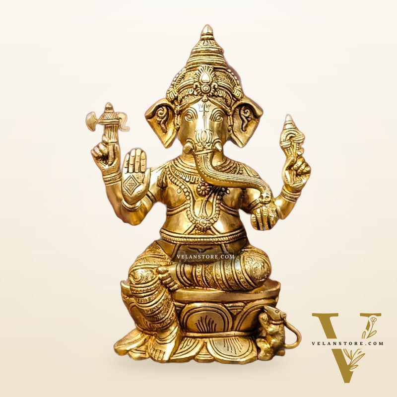 Brass Superfine Ganesha Idol - 12" Height