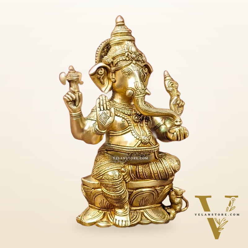 Brass Superfine Ganesha Idol - 12" Height
