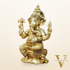 Brass Superfine Ganesha Idol - 12" Height