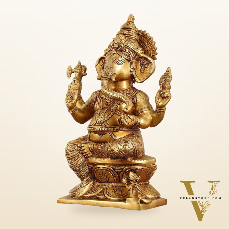 Brass Superfine Ganesha Idol - 12" Height