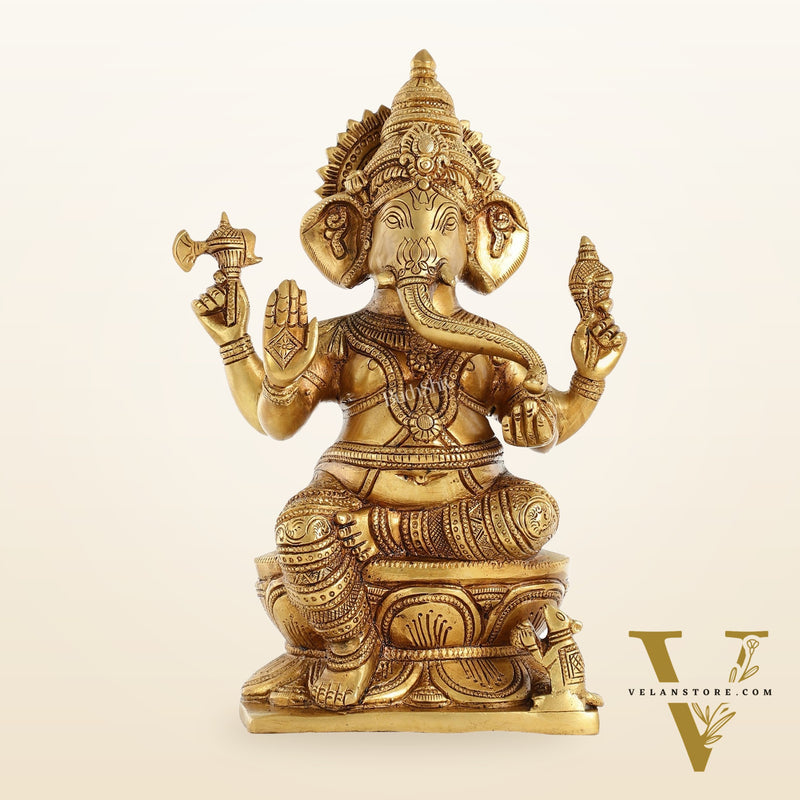 Brass Superfine Ganesha Idol - 12" Height