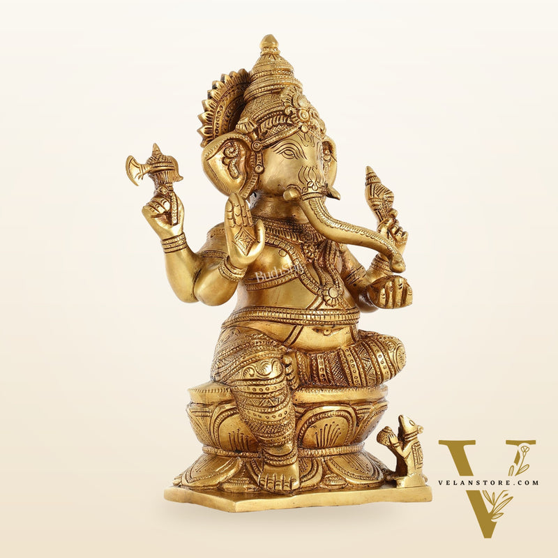 Brass Superfine Ganesha Idol - 12" Height
