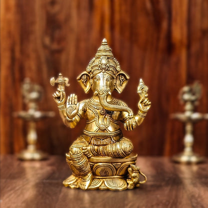 Brass Superfine Ganesha Idol - 12" Height