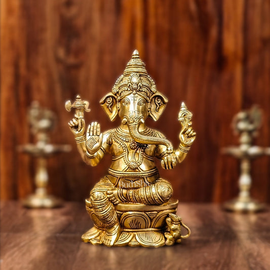 Brass Superfine Ganesha Idol - 12" Height