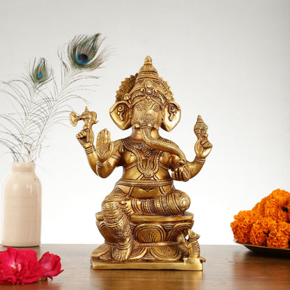 Brass Superfine Ganesha Idol - 12" Height