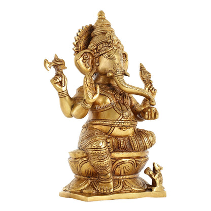 Brass Superfine Ganesha Idol - 12" Height