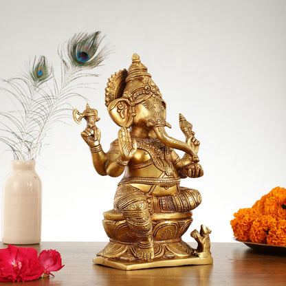 Brass Superfine Ganesha Idol - 12" Height