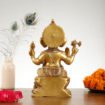 Brass Superfine Ganesha Idol - 12" Height