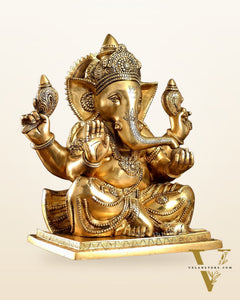 Brass Superfine Ganesha Idol 15"