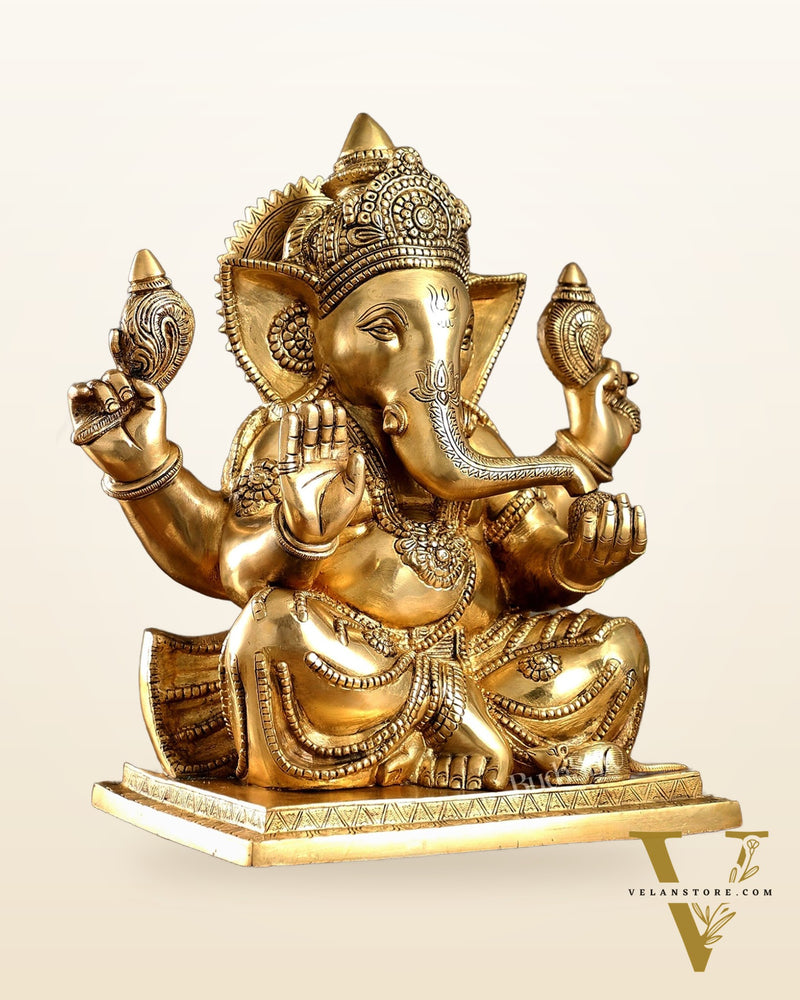 Brass Superfine Ganesha Idol 15"