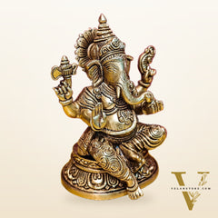Brass Superfine Ganesha idol 8"