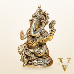 Brass Superfine Ganesha idol 8"