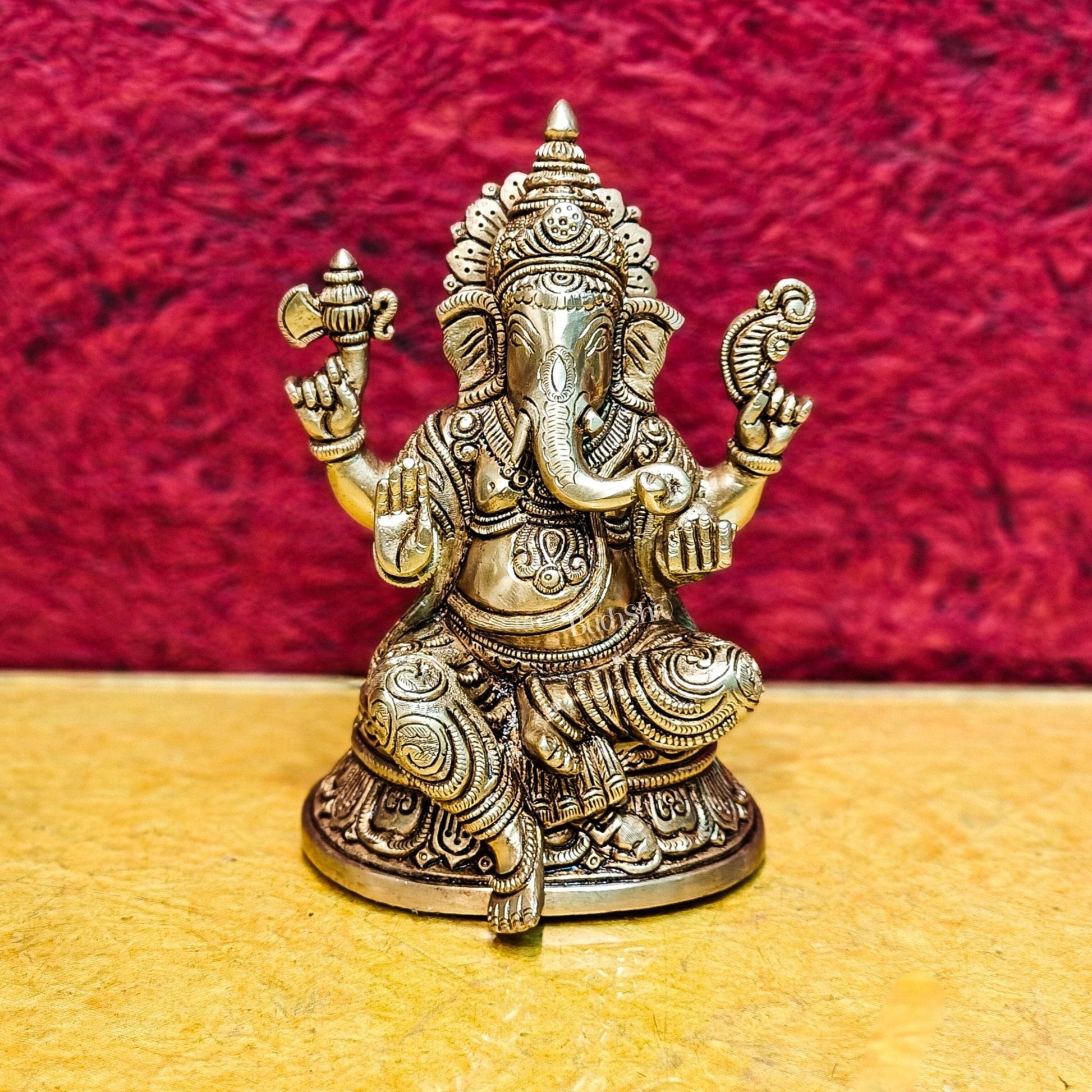 Brass Superfine Ganesha idol 8"