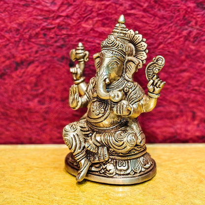 Brass Superfine Ganesha idol 8"