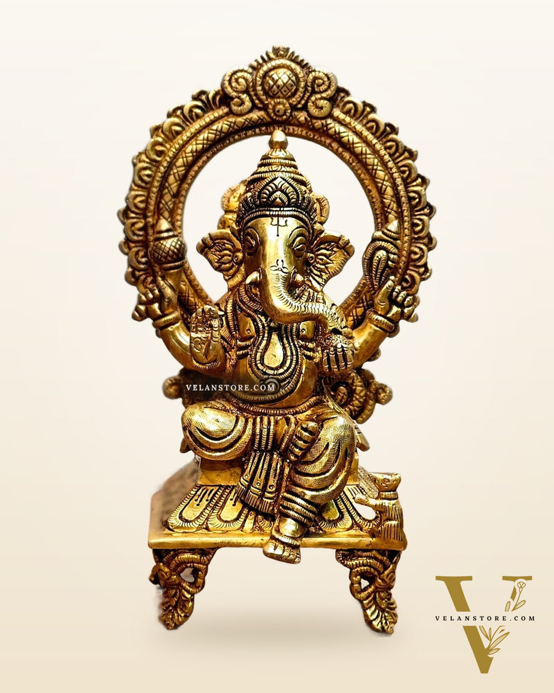 Brass SuperFine Ganesha idol 9.5"