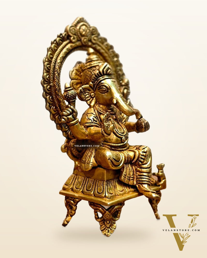 Brass SuperFine Ganesha idol 9.5"