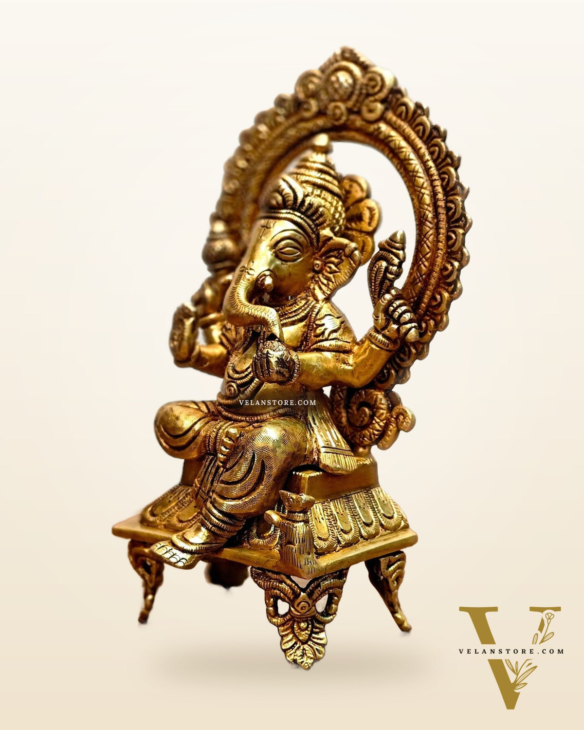Brass SuperFine Ganesha idol 9.5"