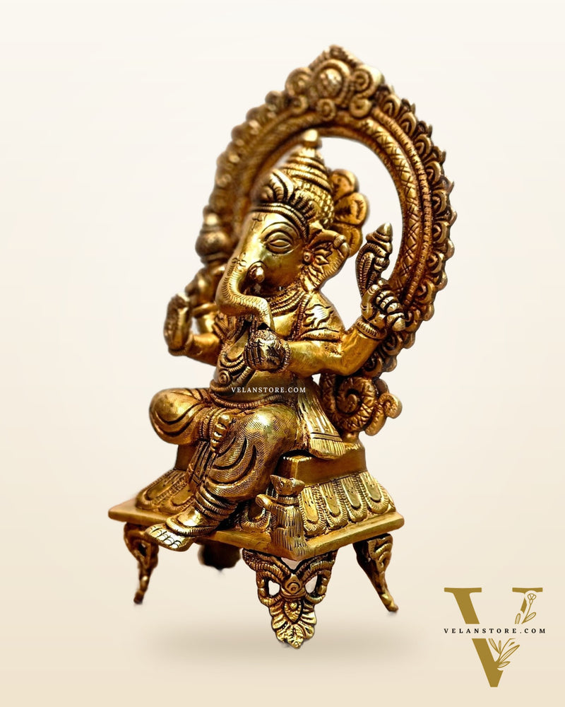 Brass SuperFine Ganesha idol 9.5"