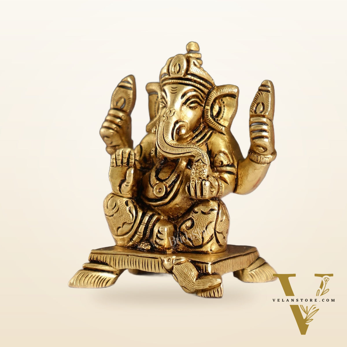 Brass Superfine Ganesha Idol | Height 3.5 inch