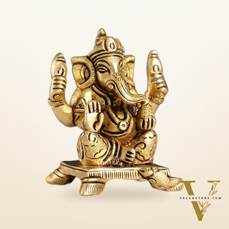 Brass Superfine Ganesha Idol | Height 3.5 inch