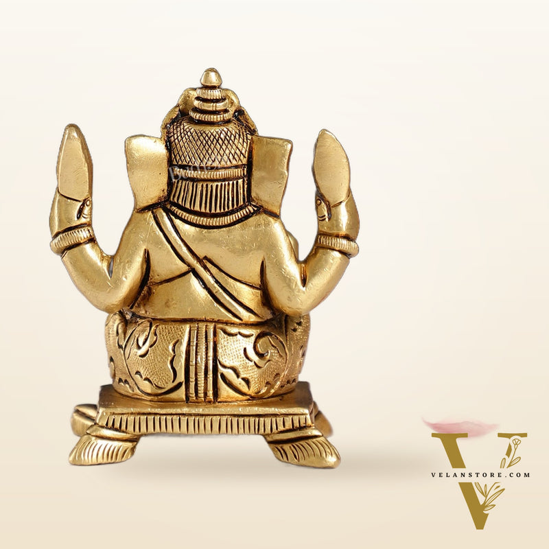 Brass Superfine Ganesha Idol | Height 3.5 inch