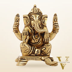 Brass Superfine Ganesha Idol | Height 3.5 inch