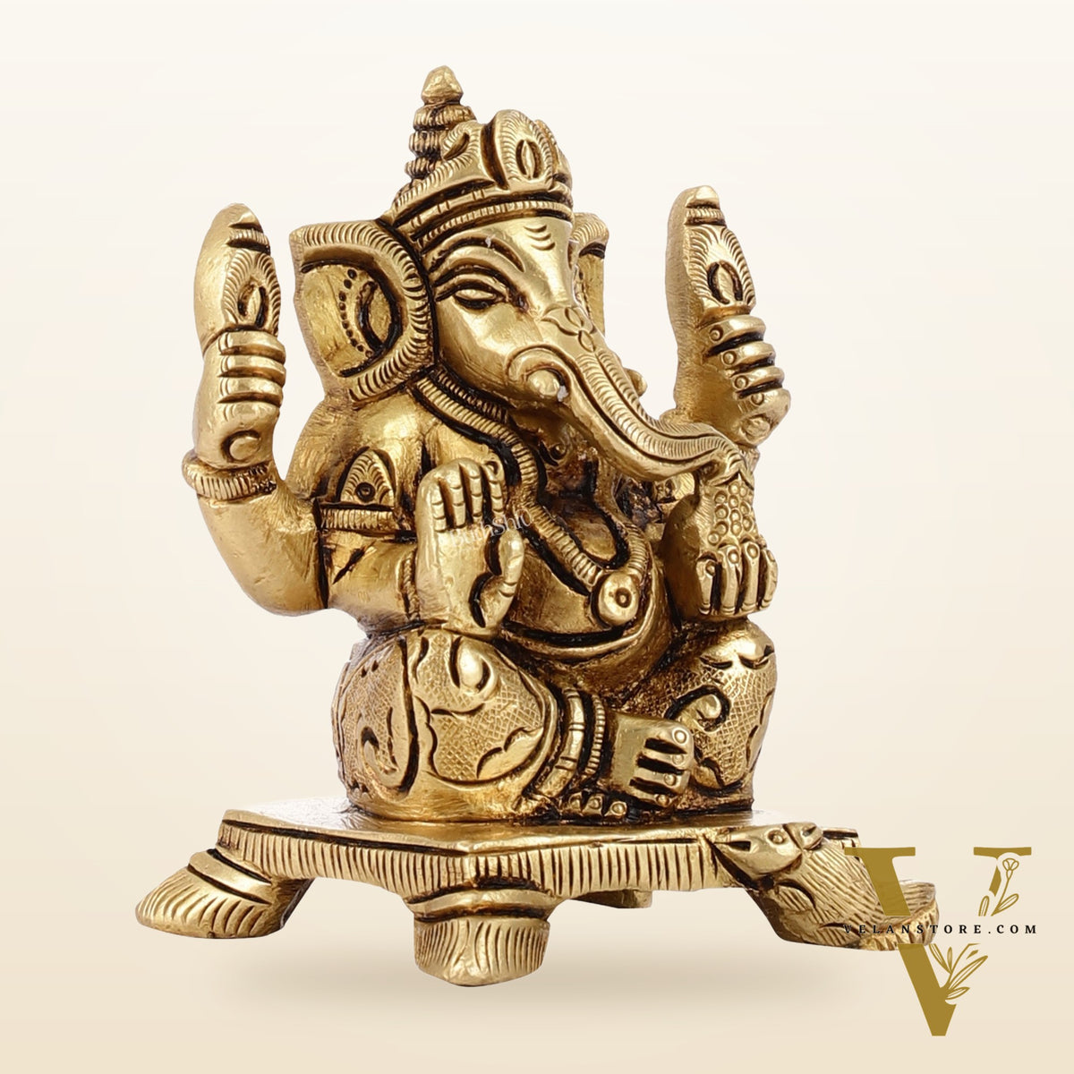 Brass Superfine Ganesha Idol | Height 3.5 inch