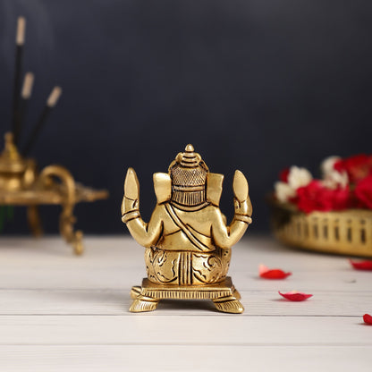 Brass Superfine Ganesha Idol | Height 3.5 inch