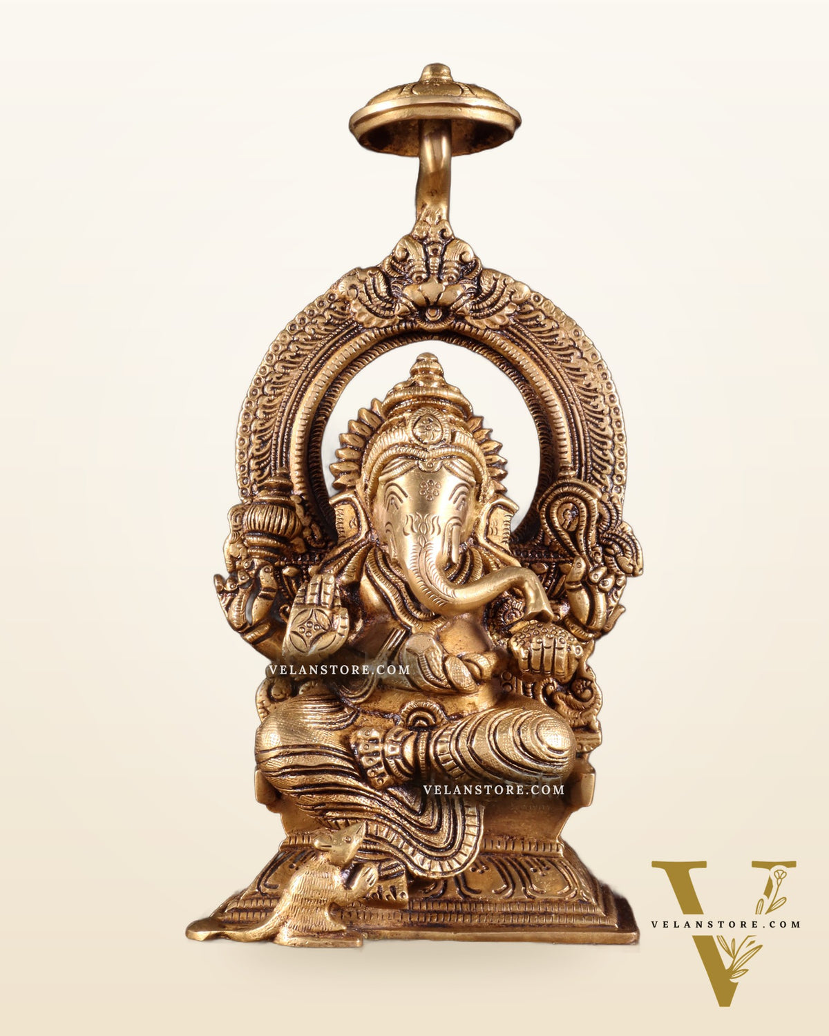 Brass Superfine Ganesha Idol Unique 9"