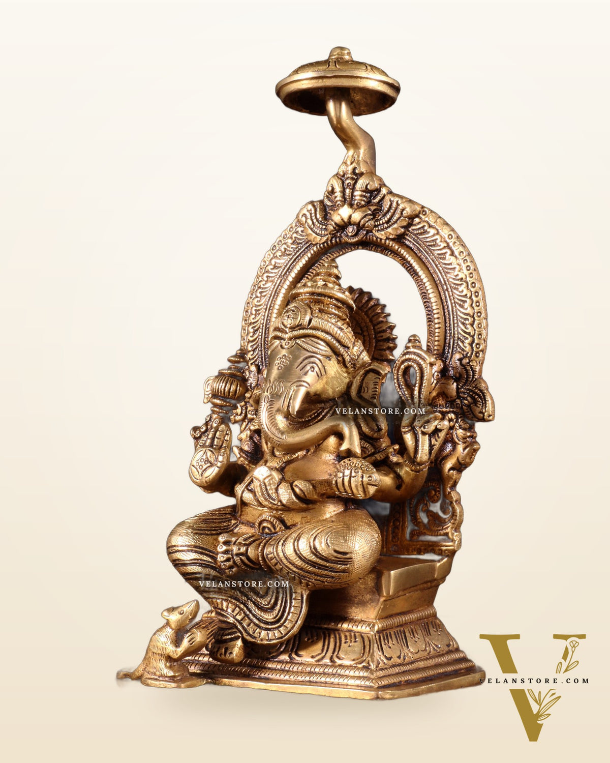 Brass Superfine Ganesha Idol Unique 9"