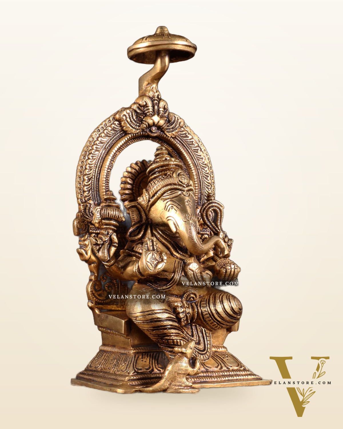 Brass Superfine Ganesha Idol Unique 9"