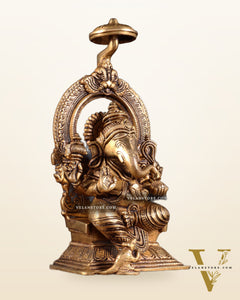 Brass Superfine Ganesha Idol Unique 9"