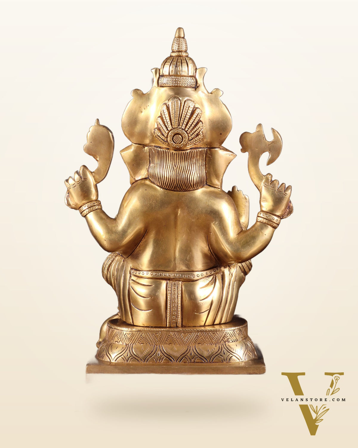Brass Superfine Ganesha Idol with Right-Side Trunk valampuri - 11.5"
