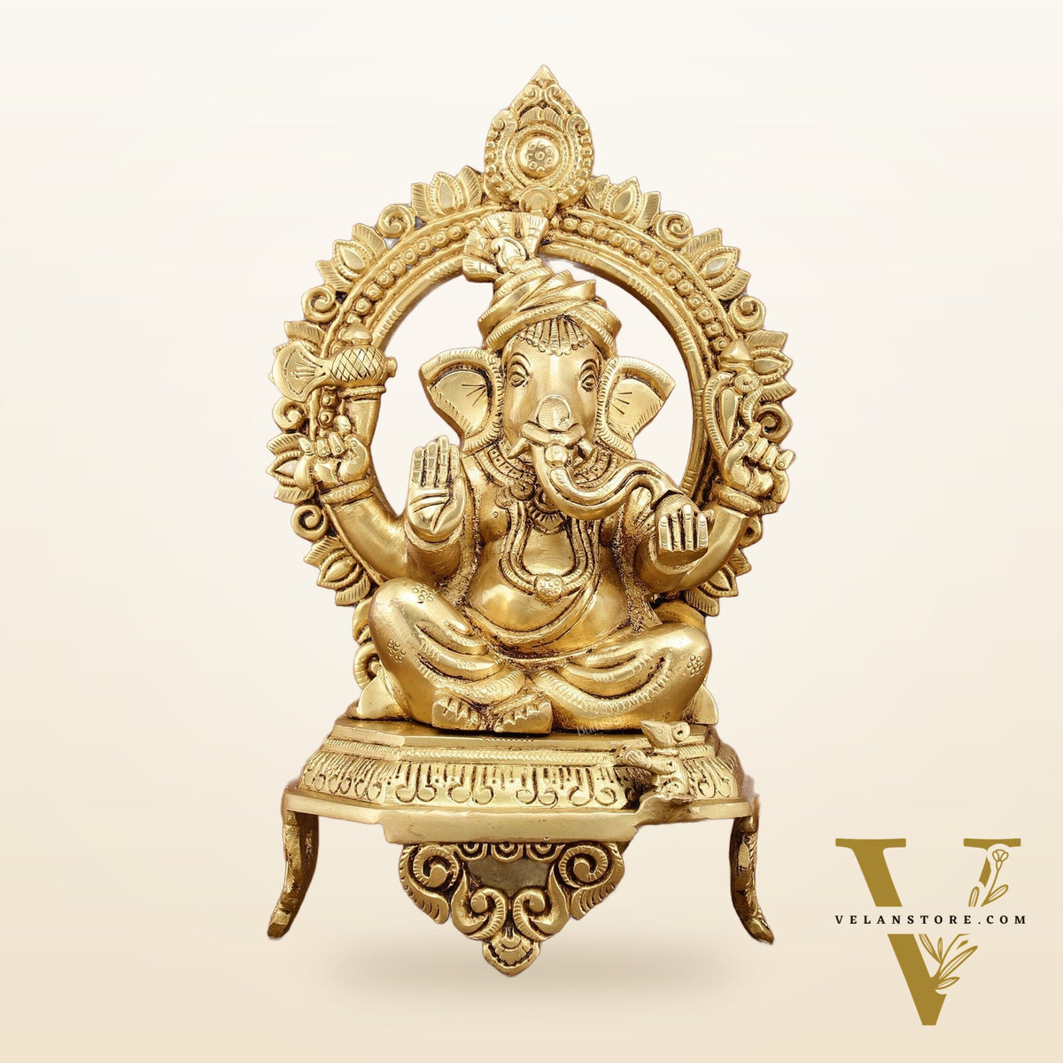 Brass Superfine Ganesha Lakshmi 10.5 "