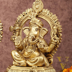 Brass Superfine Ganesha Lakshmi 10.5 "
