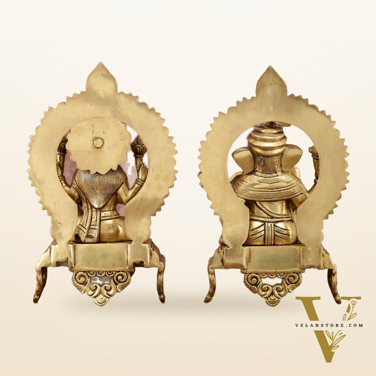 Brass Superfine Ganesha Lakshmi 10.5 "