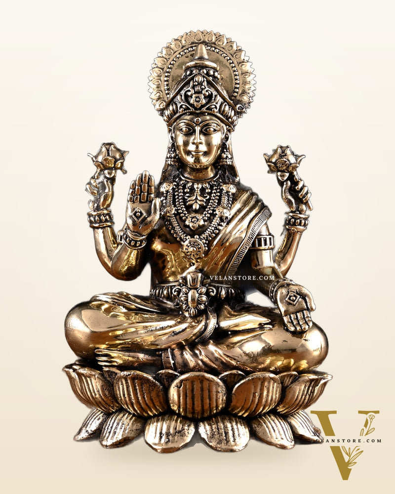 Brass Superfine Ganesha Lakshmi Idol Pair – 7 Inch