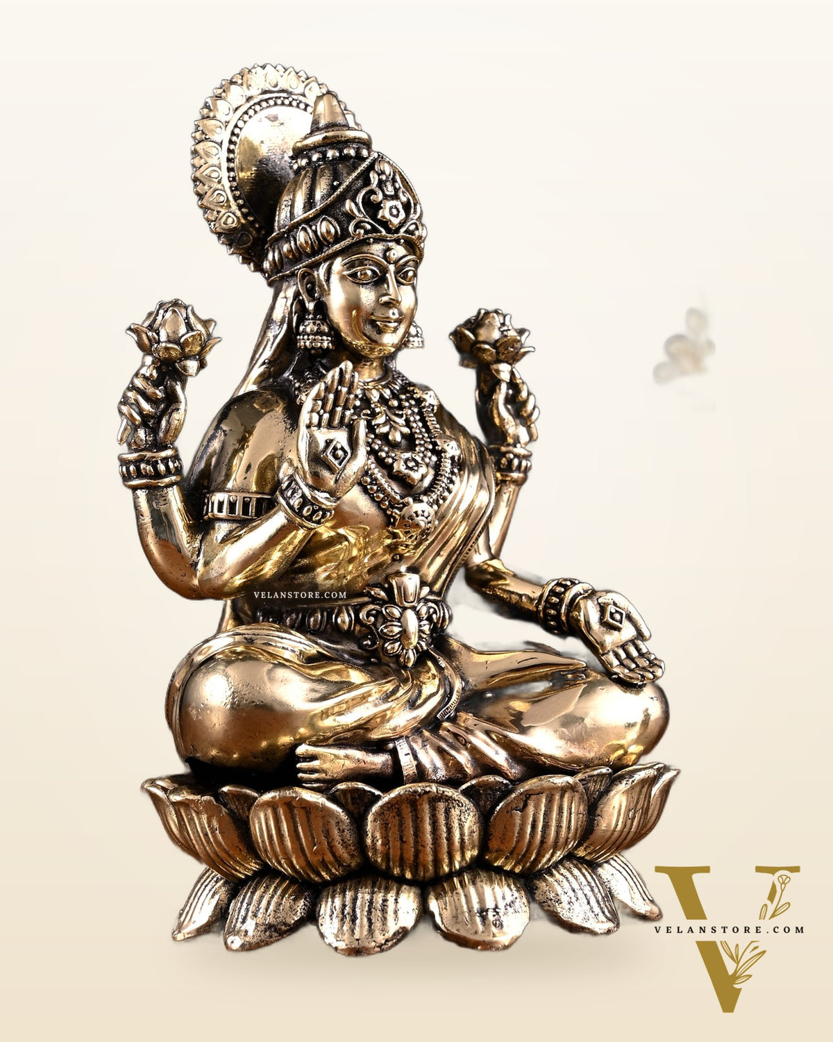Brass Superfine Ganesha Lakshmi Idol Pair – 7 Inch