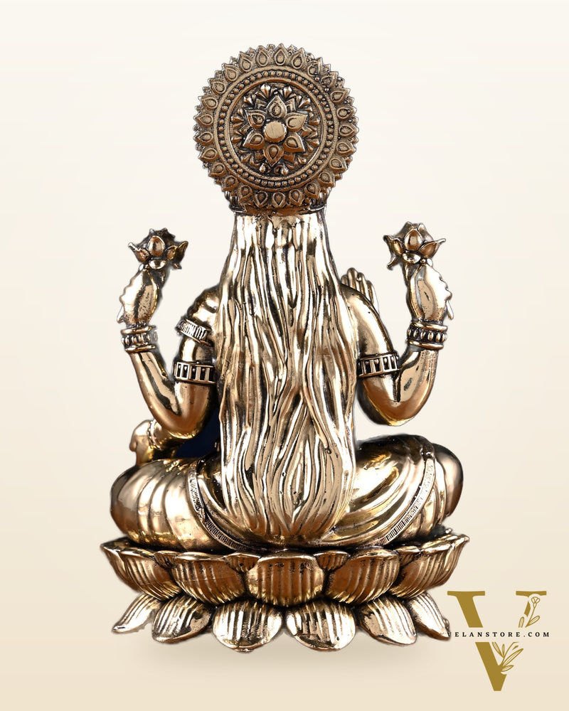 Brass Superfine Ganesha Lakshmi Idol Pair – 7 Inch