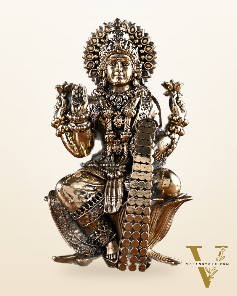 Brass Superfine Ganesha Lakshmi Idol Pair – 7 Inch