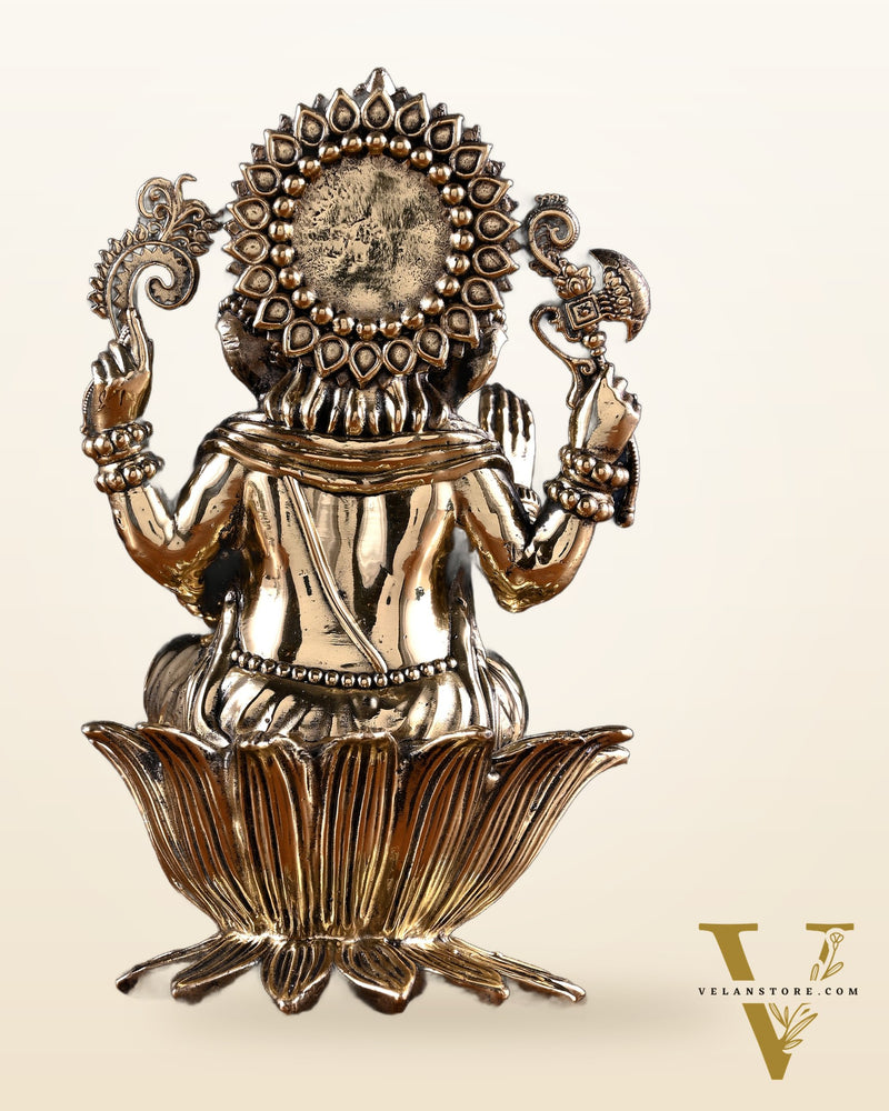 Brass Superfine Ganesha Lakshmi Idol Pair – 7 Inch