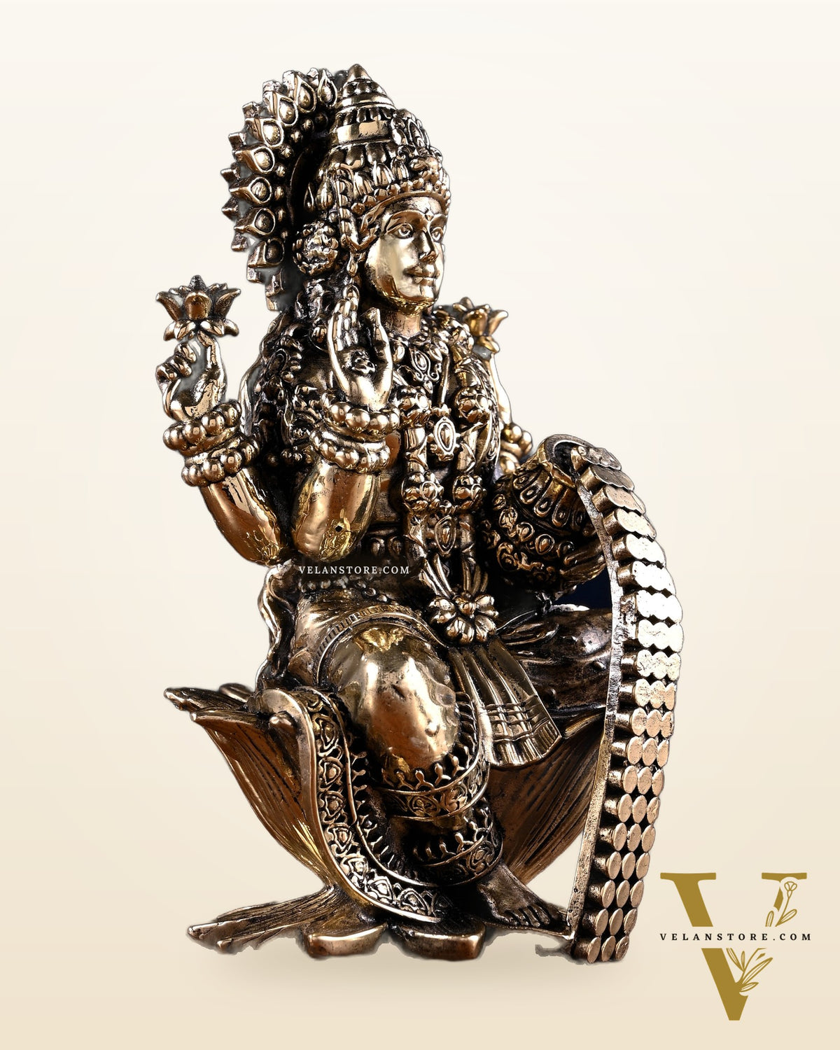 Brass Superfine Ganesha Lakshmi Idol Pair – 7 Inch