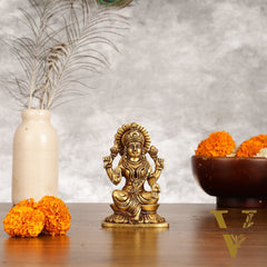Brass Superfine Ganesha Lakshmi Saraswati Idols Set - 5 Inch