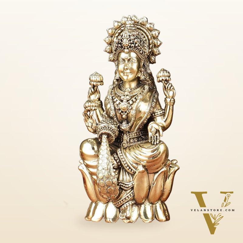 Brass Superfine Ganesha, Lakshmi, Saraswati Idols Set | 6"