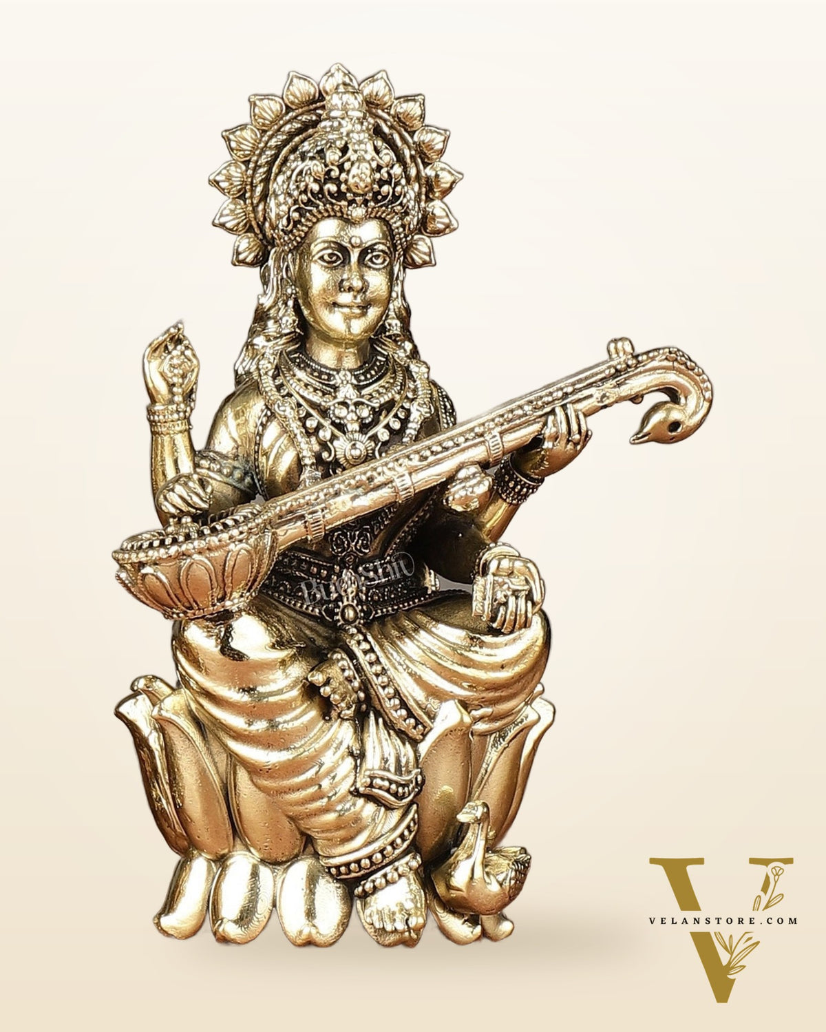 Brass Superfine Ganesha, Lakshmi, Saraswati Idols Set | 6"