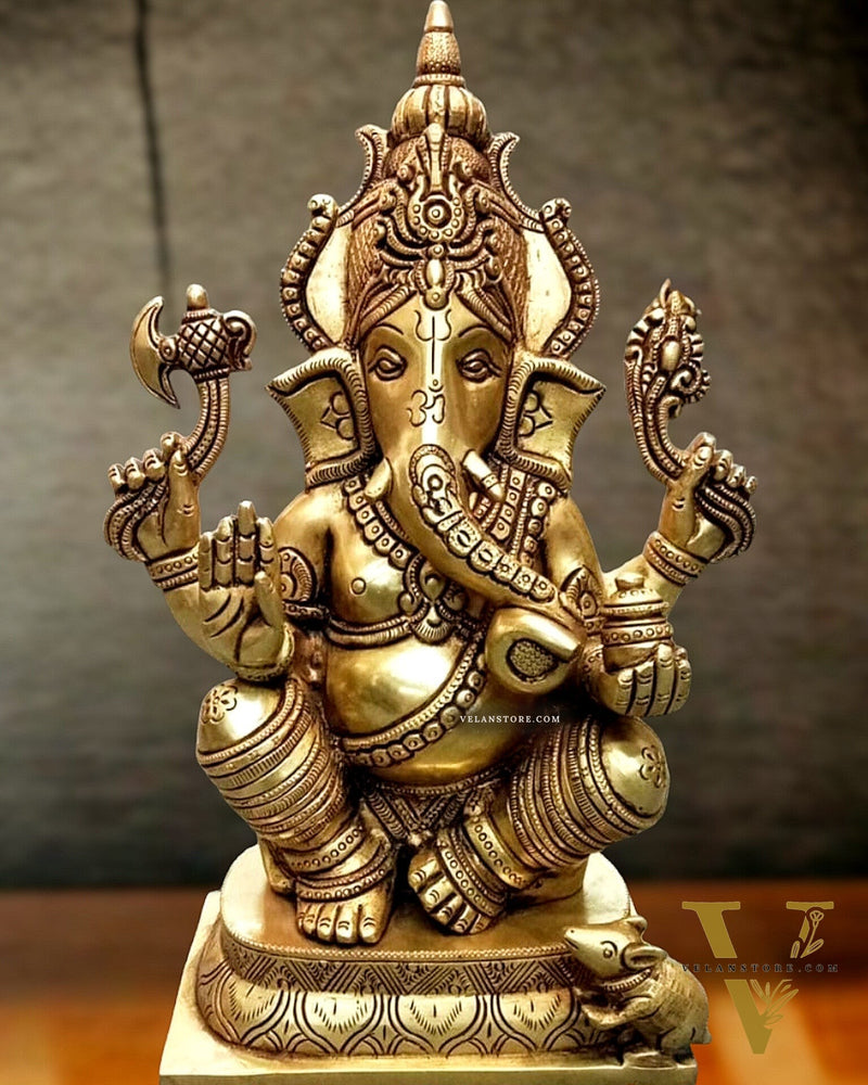 Brass Superfine Ganesha statue 12 inch