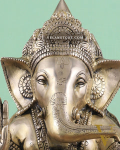 Brass Superfine Ganesha statue 15" matte finish